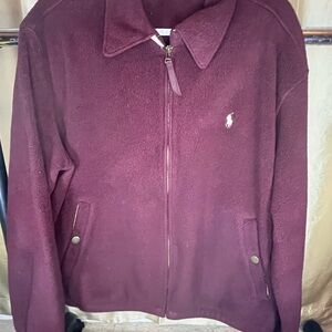 Vintage-Ralph Lauren Maroon Fleece Jacket full zip